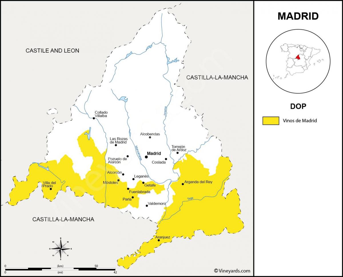 mapa ng rehiyon Madrid