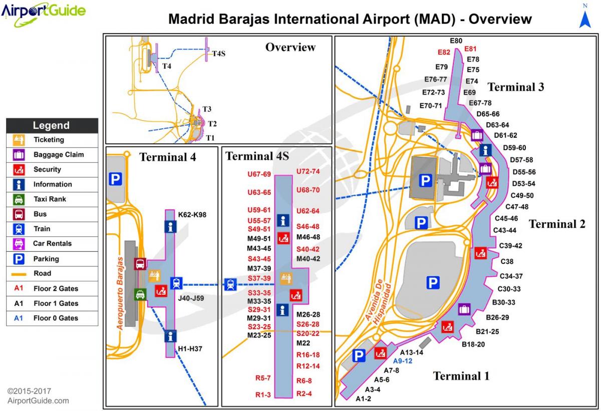mapa ng Madrid sa Espanya airport