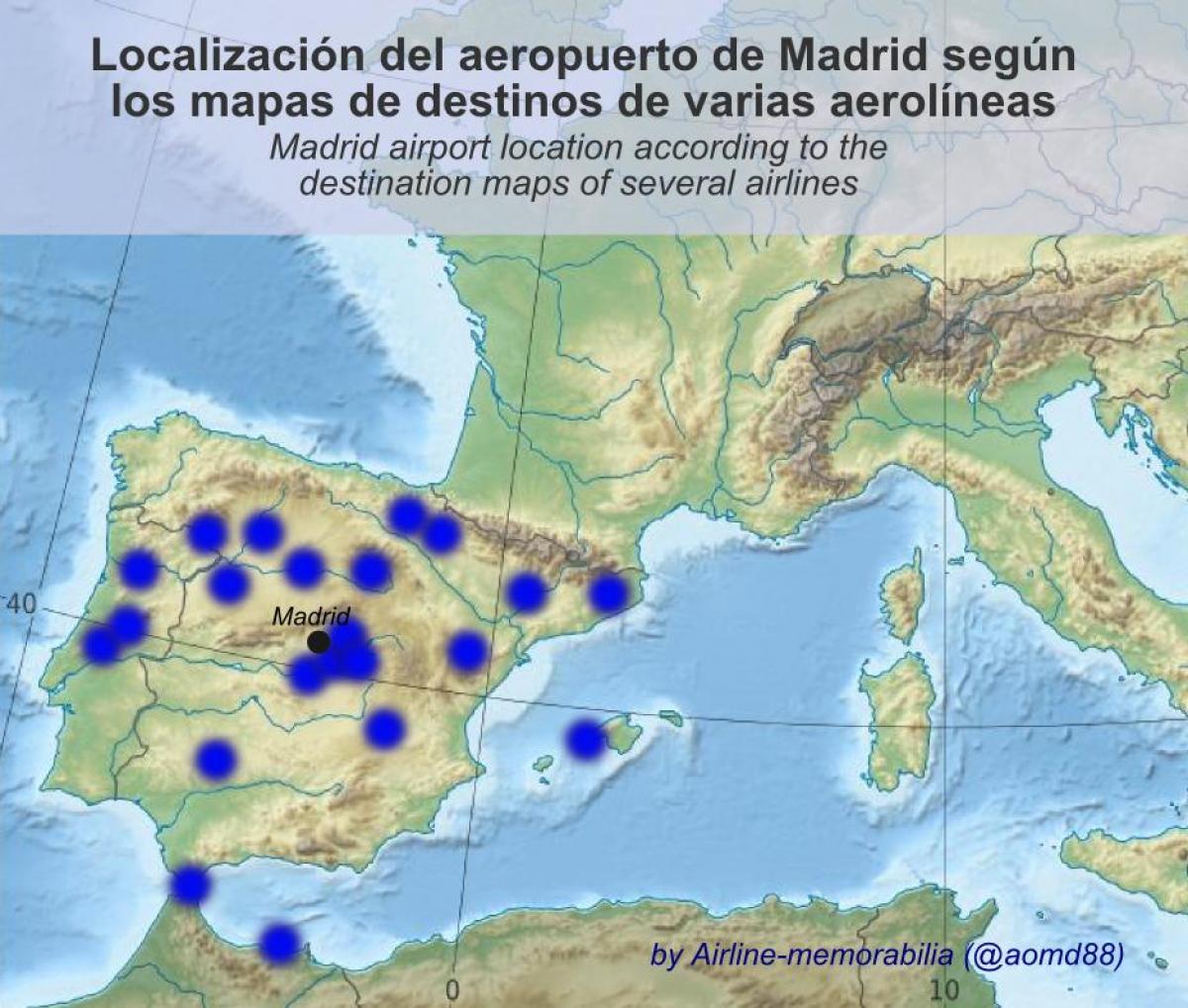 mapa ng Madrid airport destinasyon
