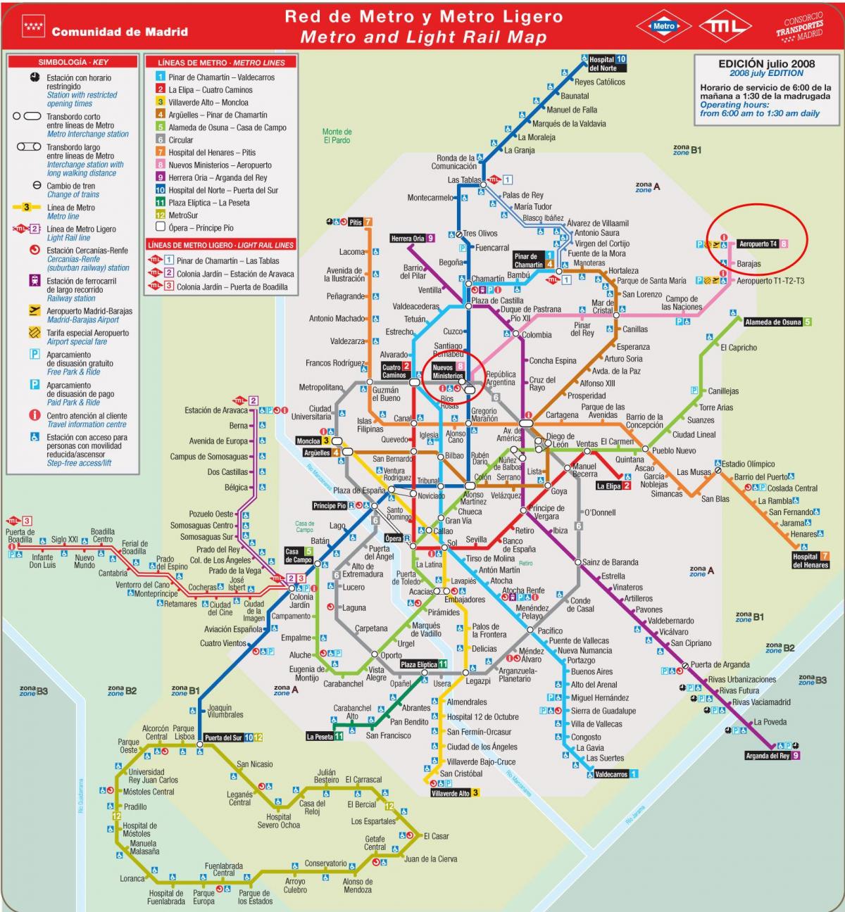 Madrid metro mapa airport