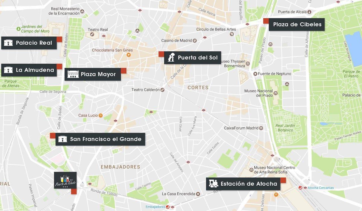 mapa ng Madrid atocha