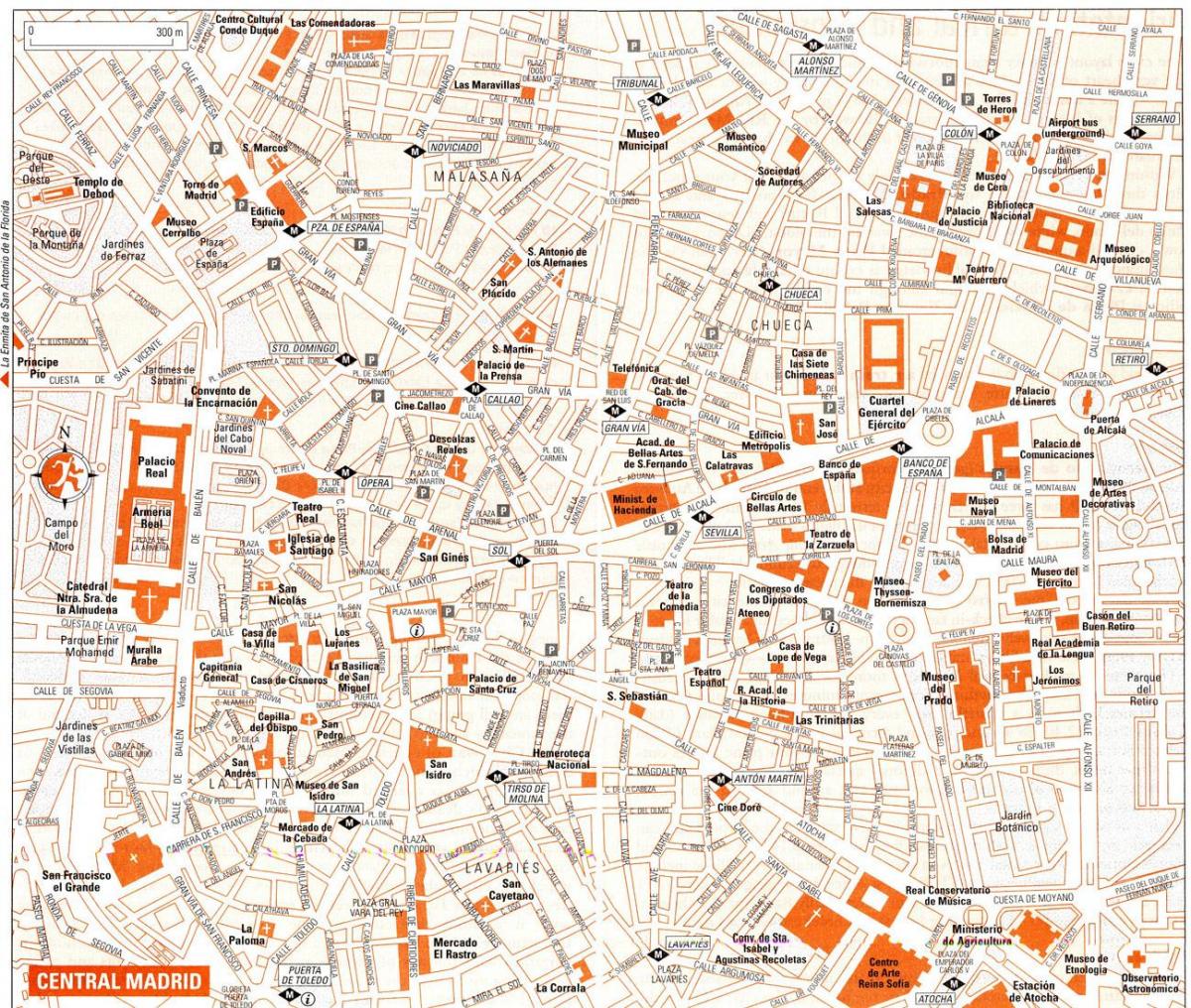 turista mapa ng sentro ng Madrid
