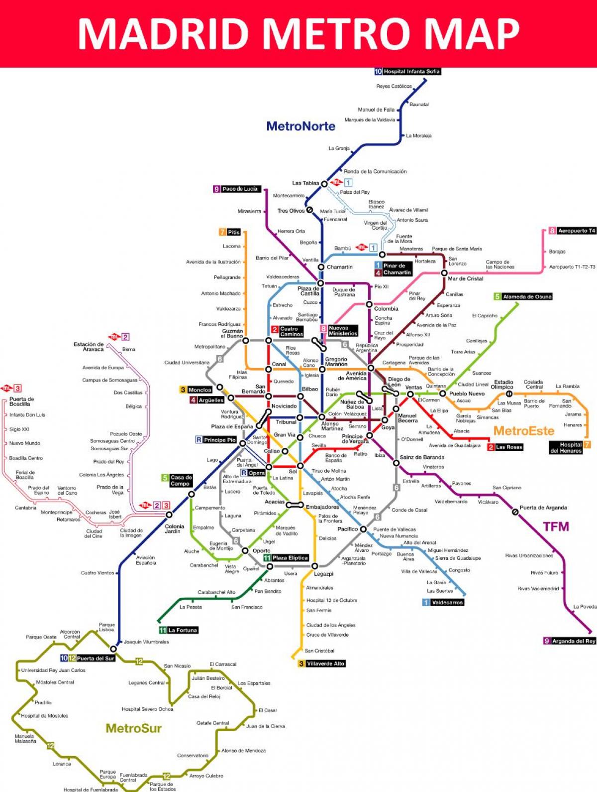 Madrid Spain metro mapa