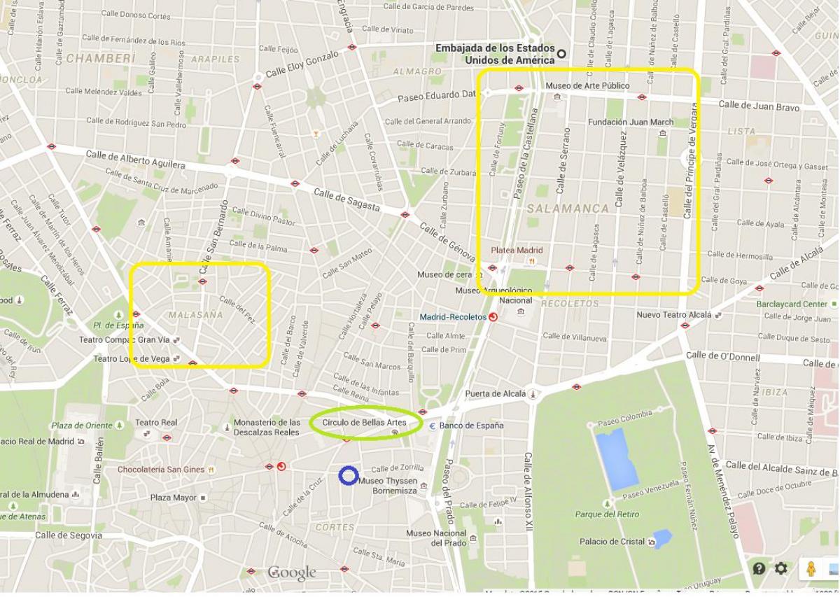mapa ng malasana Madrid