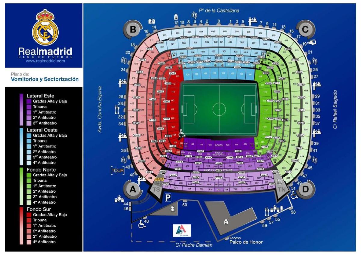 mapa ng real Madrid stadium