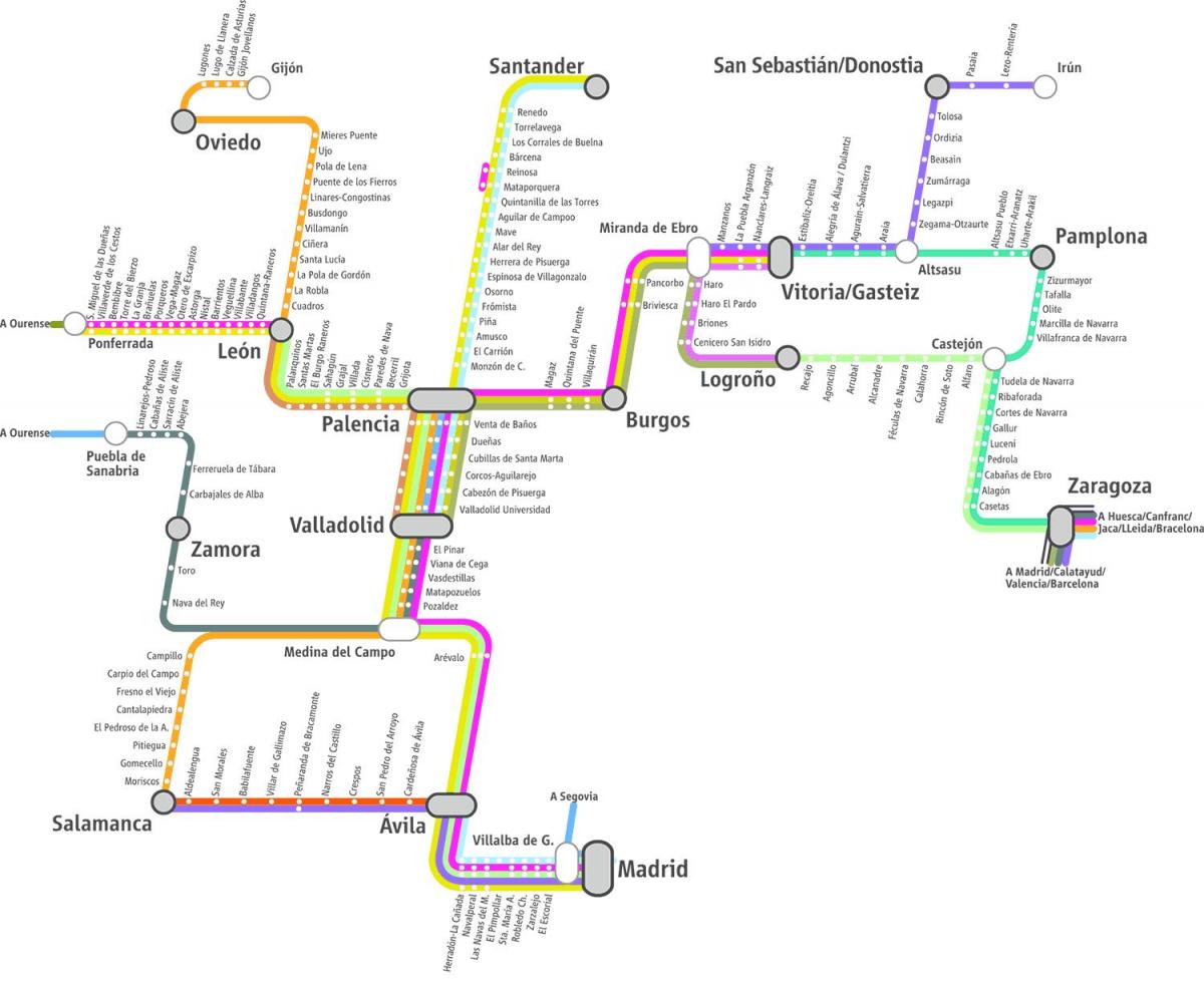 mapa ng renfe tren mapa Madrid