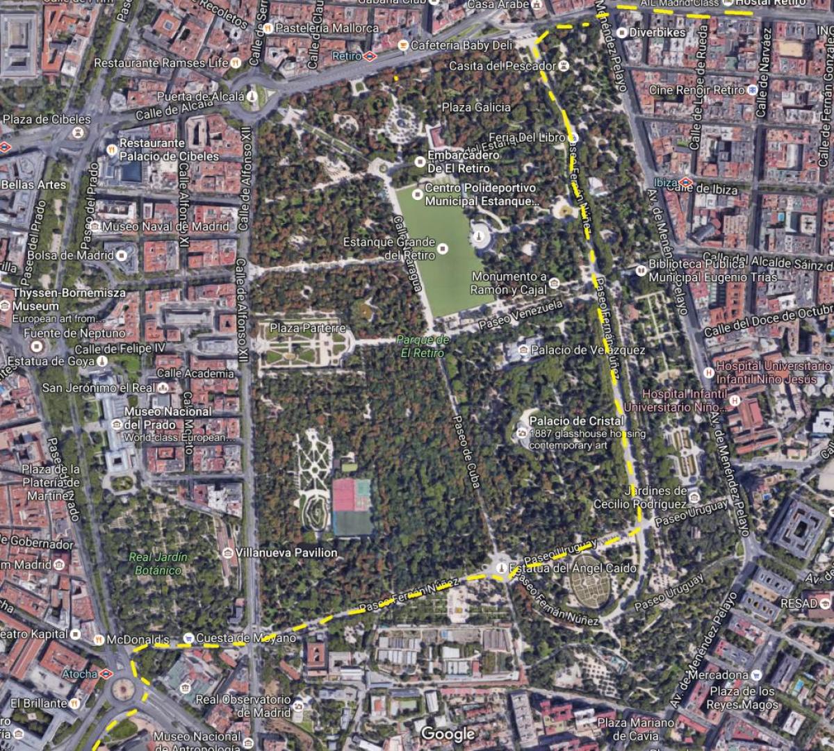 sa retiro park Madrid mapa