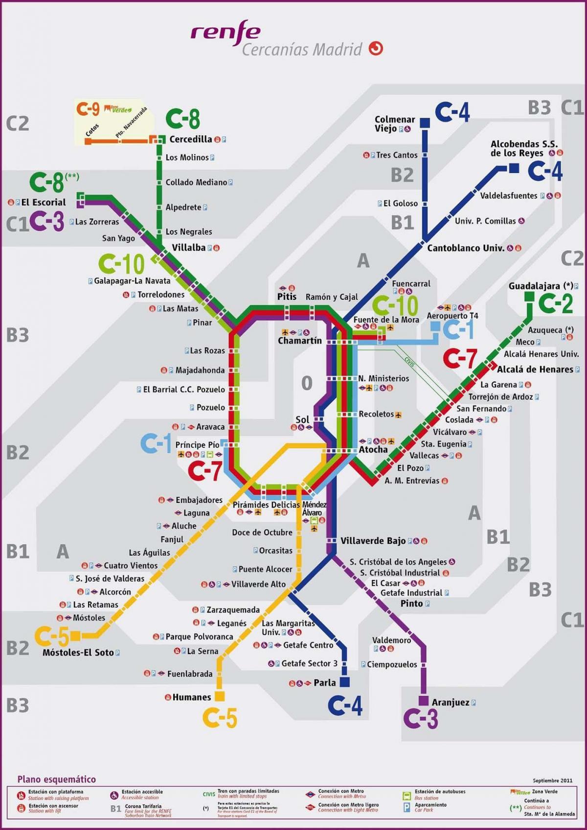 Madrid sa pamamagitan ng tren mapa