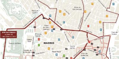Mapa ng Madrid paradahan