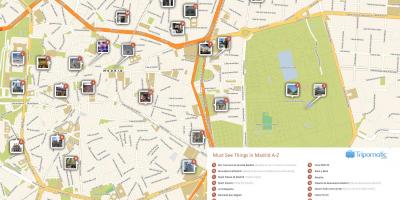Madrid nangungunang mga atraksyon mapa