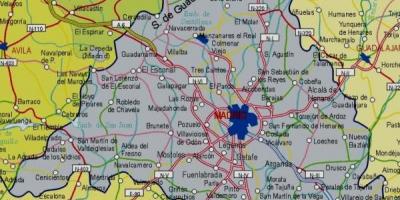 Isang mapa ng Madrid
