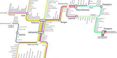 Mapa ng renfe tren mapa Madrid